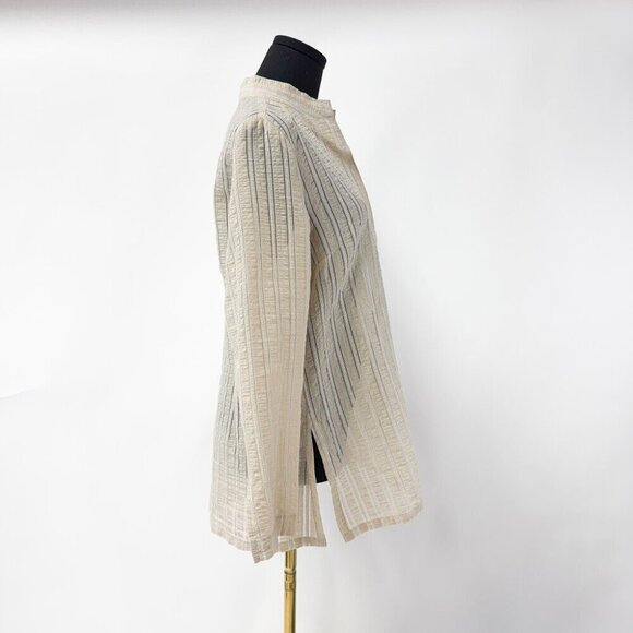 NETURAL TUNIC BEIGE STRIPE TOP - Picture 2 of 5